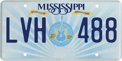 MS license plate LVH488