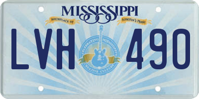 MS license plate LVH490
