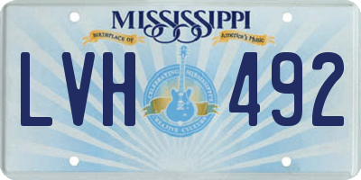 MS license plate LVH492