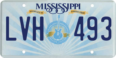 MS license plate LVH493