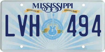 MS license plate LVH494