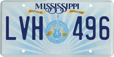 MS license plate LVH496