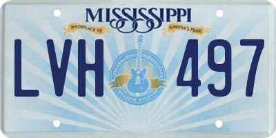 MS license plate LVH497