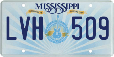 MS license plate LVH509