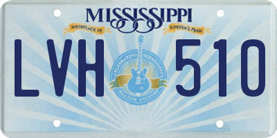MS license plate LVH510