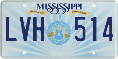 MS license plate LVH514