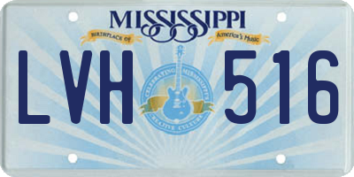 MS license plate LVH516