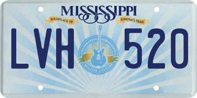 MS license plate LVH520