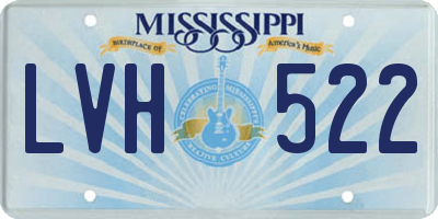 MS license plate LVH522