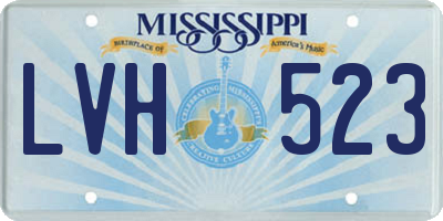 MS license plate LVH523