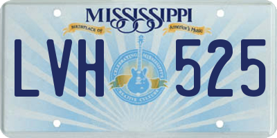 MS license plate LVH525