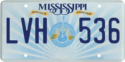 MS license plate LVH536