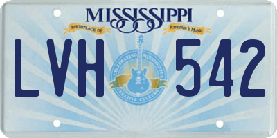 MS license plate LVH542