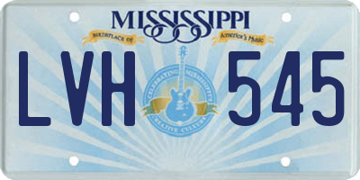 MS license plate LVH545