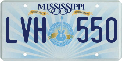 MS license plate LVH550