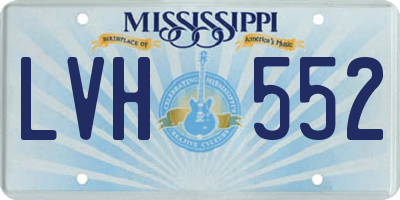 MS license plate LVH552