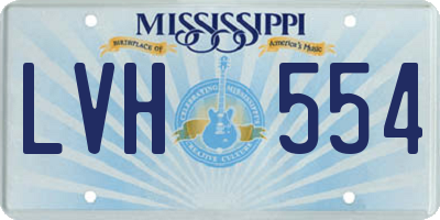 MS license plate LVH554