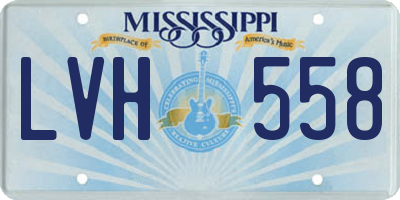 MS license plate LVH558