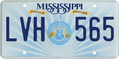 MS license plate LVH565