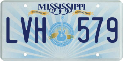 MS license plate LVH579