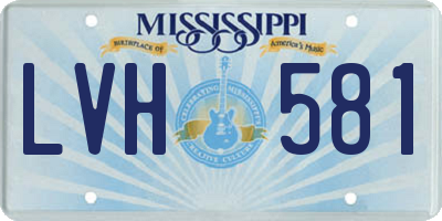 MS license plate LVH581