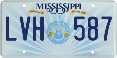MS license plate LVH587
