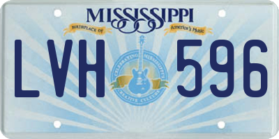 MS license plate LVH596