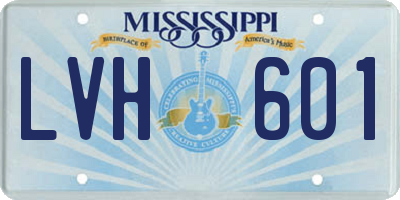 MS license plate LVH601