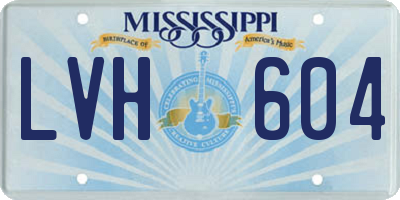 MS license plate LVH604