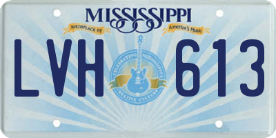 MS license plate LVH613