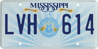 MS license plate LVH614