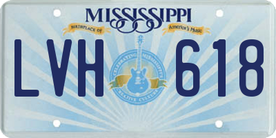 MS license plate LVH618