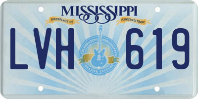 MS license plate LVH619