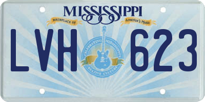 MS license plate LVH623