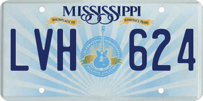 MS license plate LVH624