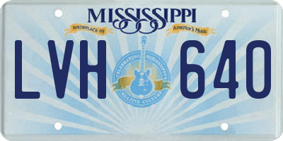 MS license plate LVH640