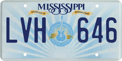 MS license plate LVH646