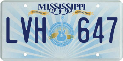 MS license plate LVH647