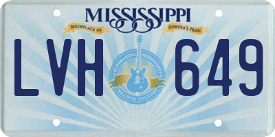 MS license plate LVH649