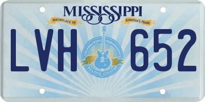 MS license plate LVH652