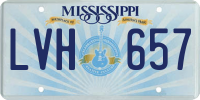 MS license plate LVH657