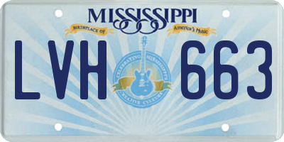 MS license plate LVH663