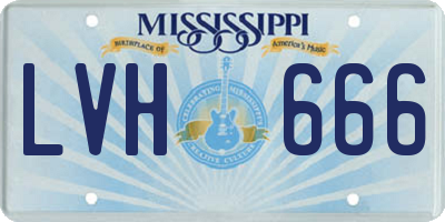 MS license plate LVH666