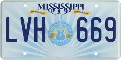 MS license plate LVH669