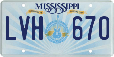MS license plate LVH670