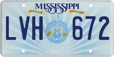MS license plate LVH672