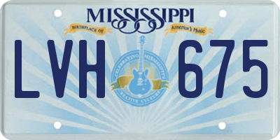 MS license plate LVH675