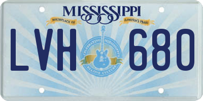 MS license plate LVH680