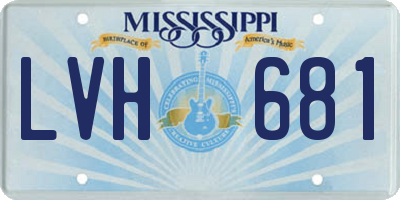 MS license plate LVH681