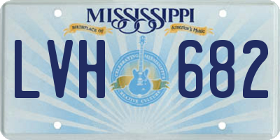 MS license plate LVH682